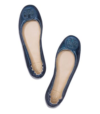 tory burch navy minnie flats