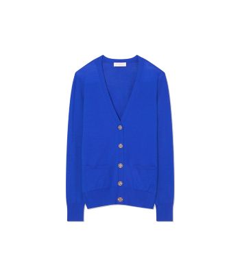 Tory Burch Madeline Cardigan In Majestic Blue