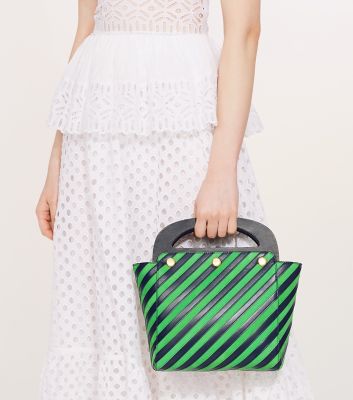 Tory Burch Striped Bermuda Bag 