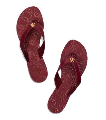 tory burch women's leather monroe thong sandals