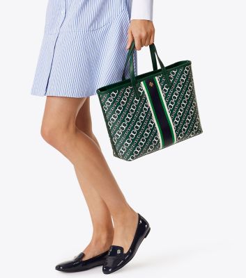 tory burch gemini tote green