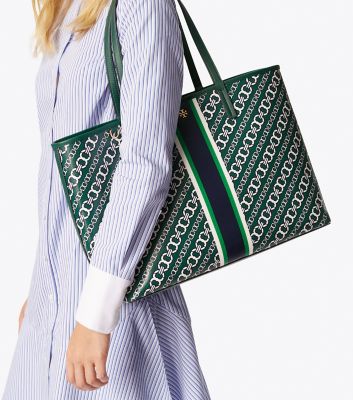 tory burch gemini tote green