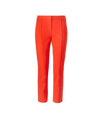 Tory Burch Vanner Cropped Pant In Pink