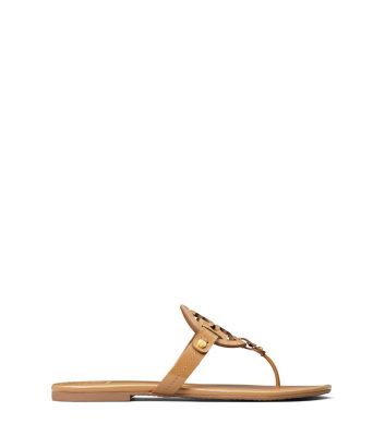 tory burch miller sandals sand patent leather