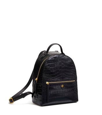 tory burch croc embossed backpack