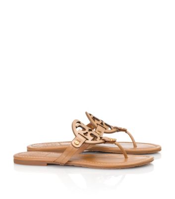 tory burch miller sandals sand patent leather