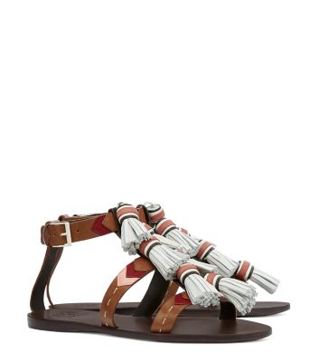 Weaver Tassel Flat Sandal : Women's View All | ToryBurch.eu