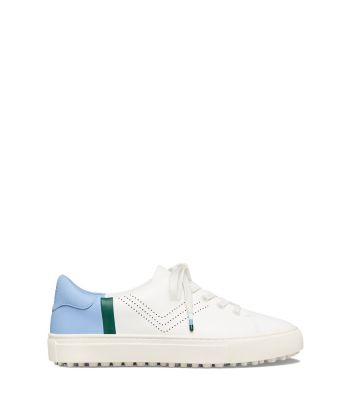 Tory Sport Perforated Golf Sneakers In Snow White Ace Blue Conifer Modesens