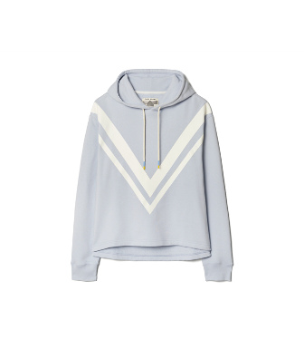 Tory Sport French Terry Chevron Hoodie In Frost