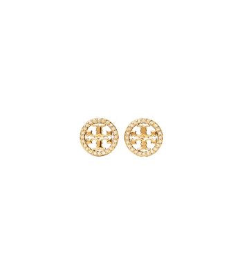 Tory Burch Miller Pavé Stud Earring In Rosa