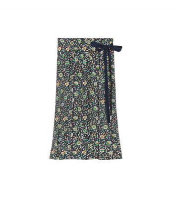 Tory Burch Pleated Silk Wrap Skirt  