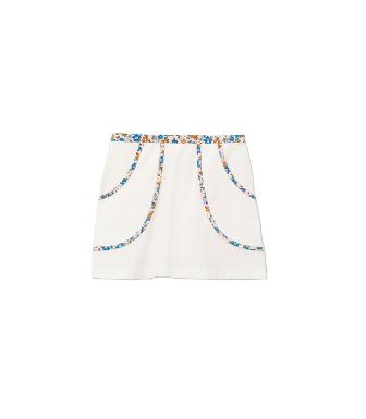 Tory Sport Floral-trim Tennis Skirt In Snow White | ModeSens