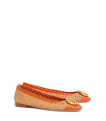 Natural Vachetta / Pomander Tory Burch Chelsea Woven Cap-toe Ballet Flat  