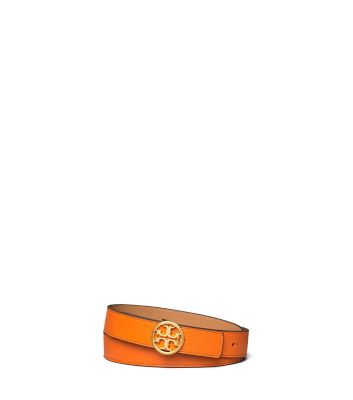 Tory Burch 1" Reversible Belt In Mango/cardamom/gold