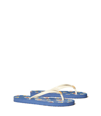 Tory Burch Printed Thin Flip-flop In New Ivory/palais Ditsy