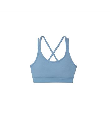 Tory Sport Tory Burch Mélange Cross-back Bra In Sky Heather