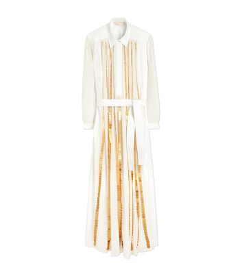 Tory Burch Coin Embroidered Cotton Dress 