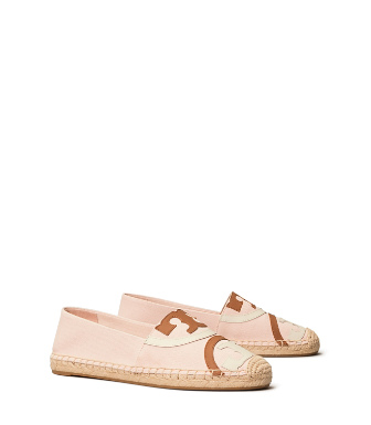 Tory Burch Poppy Canvas Espadrille In Shell Pink/multi
