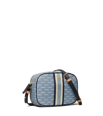 Tory Burch Gemini Link Canvas Mini Bag In Blue Yonder Gemini Link