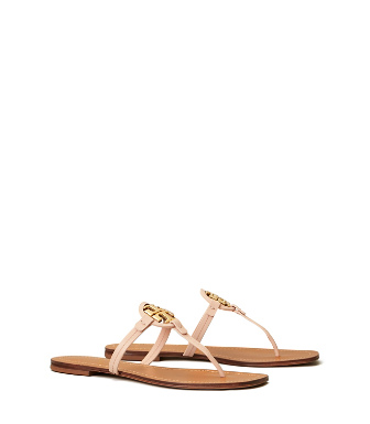Tory Burch Mini Miller Leather Thong Sandal In Seashell Pink