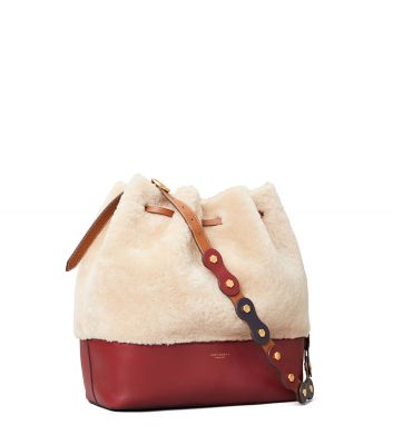 TORY BURCH CAROLINE SHEARLING HOBO