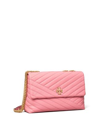 Tory Burch Kira Chevron Convertible Shoulder Bag In Pink City