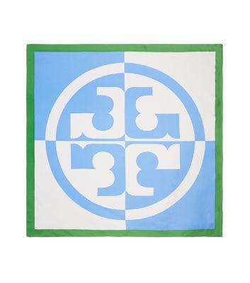 TORY BURCH COLOR-BLOCK SILK SQUARE SCARF,192485750218