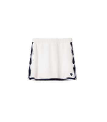 Tory Sport Tennisrock Aus Funktions-piqué Mit Seitenschlitz In Snow White