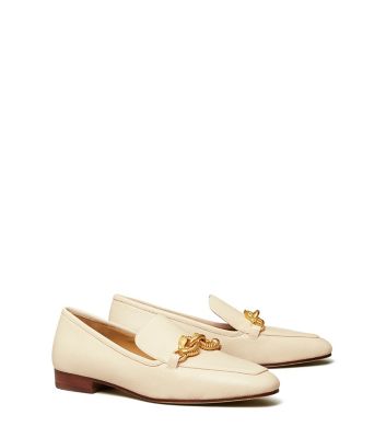 Tory Burch Jessa Moccasin In Ivory Grained Leather In New Cream