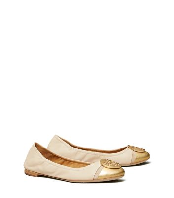 TORY BURCH MINNIE METALLIC CAP-TOE BALLET FLAT,192485339185