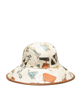 Tory Burch Printed Rain Bucket Hat In Bon Voyage
