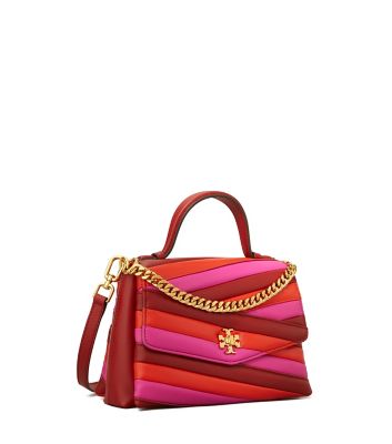 Tory Burch Kira Chevron Color-Block Small Camera Bag- Red/ Bright