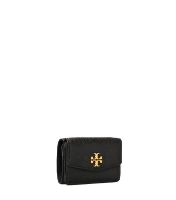 TORY BURCH KIRA MIXED-MATERIALS TRI-FOLD MINI WALLET