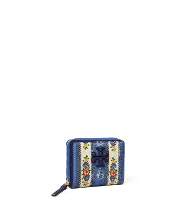 .com: Tory Burch Mcgraw Floral Wallet Crossbody- Blue Tea Rose Border  : Clothing, Shoes & Jewelry