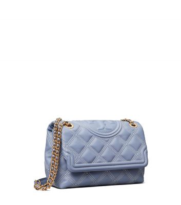 Tory Burch Fleming Soft Contrast-stitch Convertible Shoulder Bag In  Bluewood/pancake | ModeSens