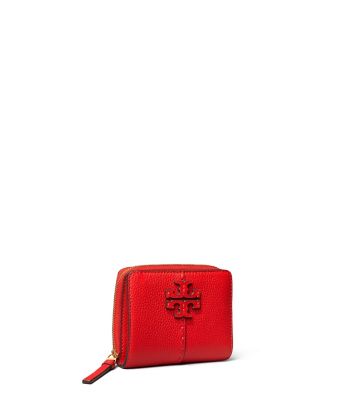 Tory Burch Mcgraw Bi-fold Wallet In Red