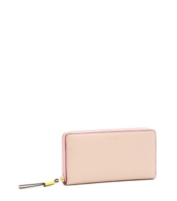 Tory Burch Perry Color-block Zip Continental Wallet In Pink