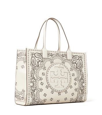 TORY BURCH ELLA PRINTED LEATHER TOTE BAG