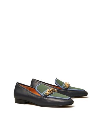 Tory Burch Jessa Bicolor Horsebit Loafers In Perfect Navy/banyan Green Multi/perfect