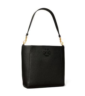 Tory Burch Mcgraw Bucket Bag In Black