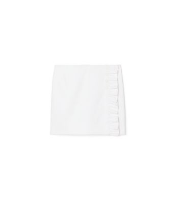 Tory Sport Tory Burch Tech Twill Ruffle Skort In Snow White