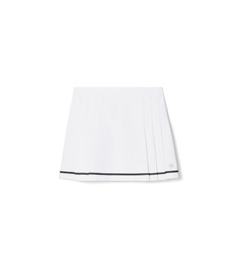 Shop Tory Sport Tech Twill Pleated Tennis Skirt In Snow White/tory Navy