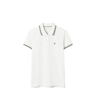 Tory Sport Classic Tech Piqué Polo In Snow White / Mineral Green