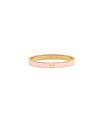Tory Burch Kira Enameled Slim Bracelet In Tory Gold/mineral Pink
