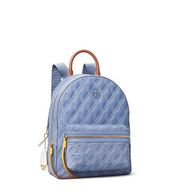 Tory Burch Perry Nylon Mixed-stitch Zip Backpack In Bluewood  display picture 1