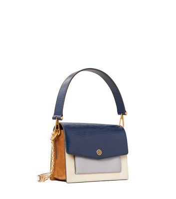 Tory Burch Robinson Color-block Convertible Shoulder Bag In Royal