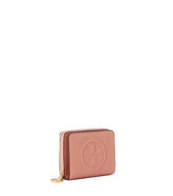 AzuraMart - Tory Burch Perry Bombe Top Zip Card Case - Pink Moon - One Size
