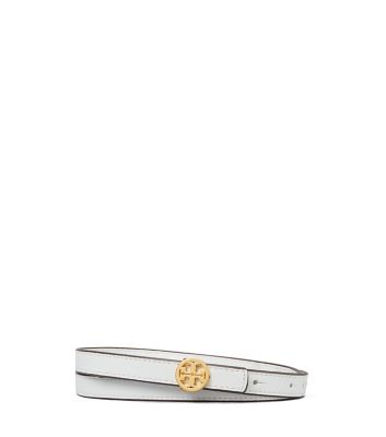 Shop Tory Burch Skinny Double T Belt In Longan