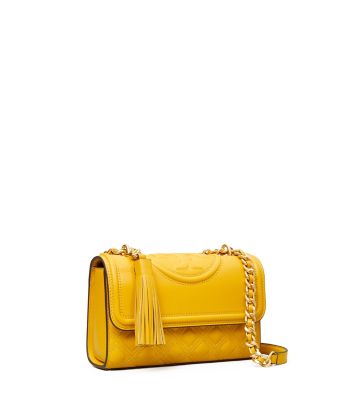 Tory Burch Fleming Small Convertible Shoulder Bag In Golden Crest