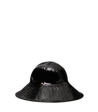 Tory Burch Patent Bucket Hat In Black
